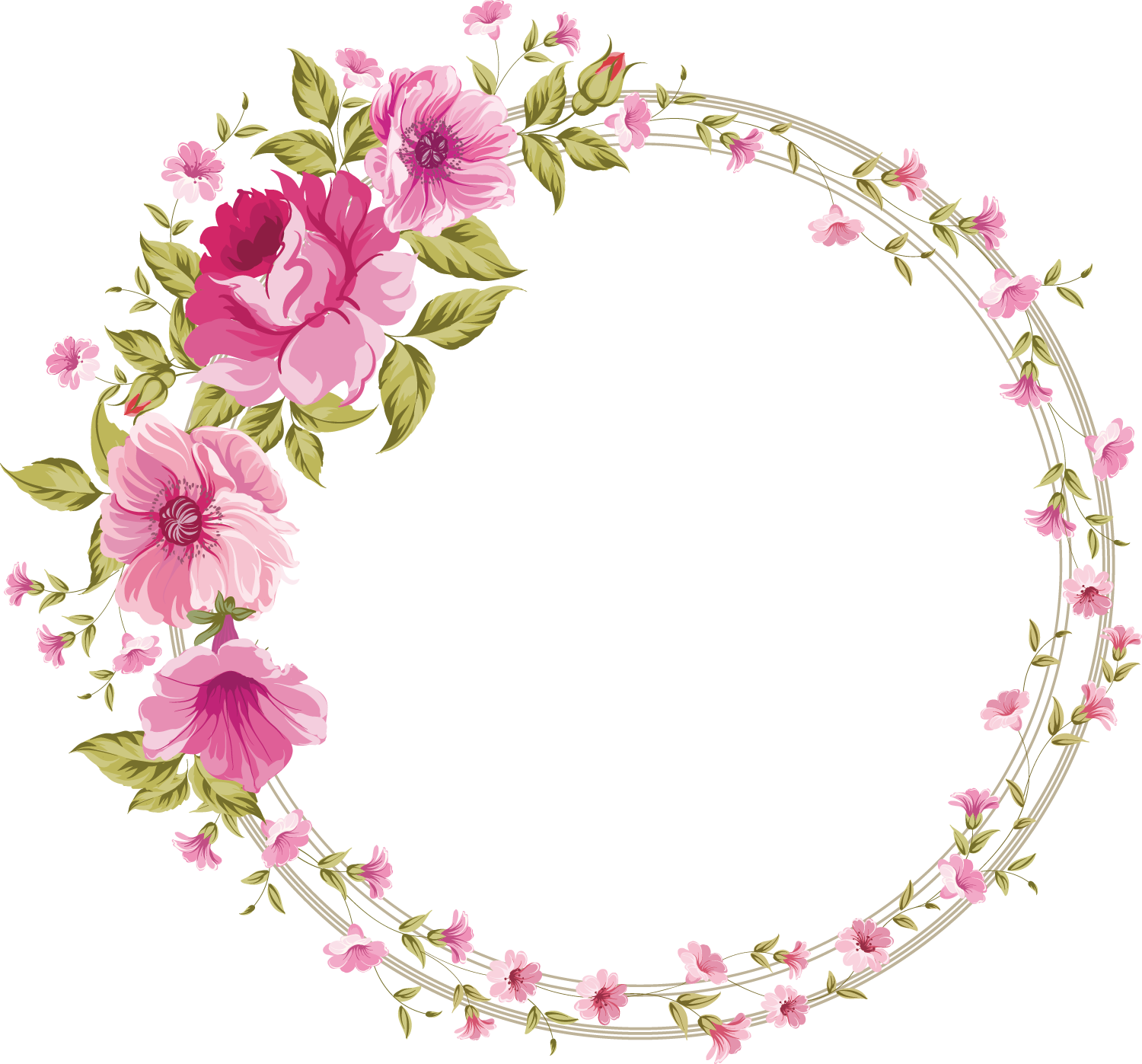 Pink Flowers Rose Clip Art - Etiquetas Para Imprimir Flores (1500x1397)