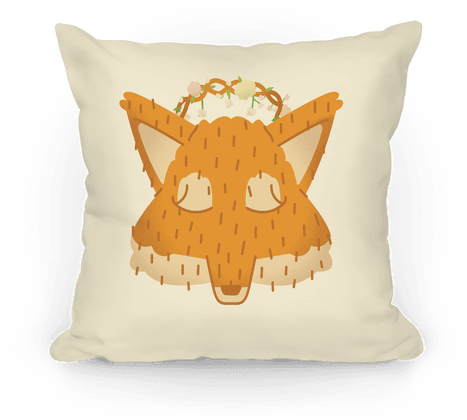 Flower Crown Fox Face Pillow - Flower (484x484)
