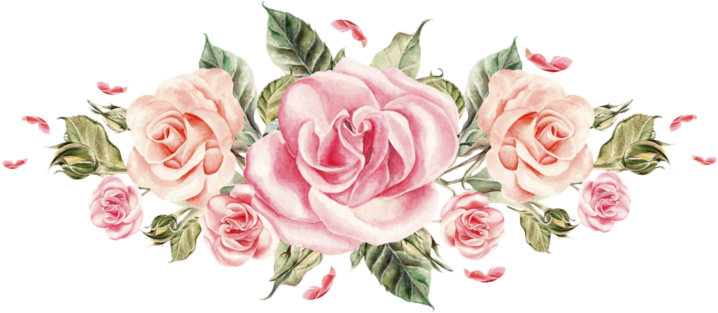 Flower Rose Pink Hash Florist - Watercolor Pink Roses Png (1024x684)