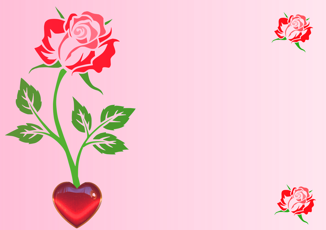 Flower Rose Heart Kind Regards Png Image - Rose Silhouette Png (1280x904)