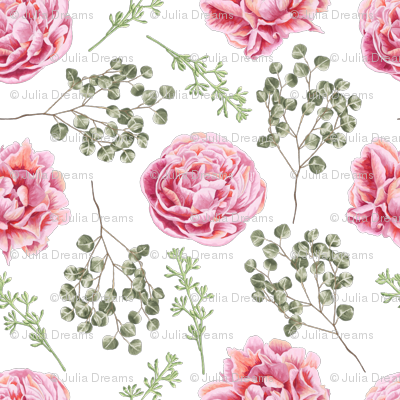 Peony And Rose - Elegant Pink Peony Flowers Closeup Shower Curtain (400x400)