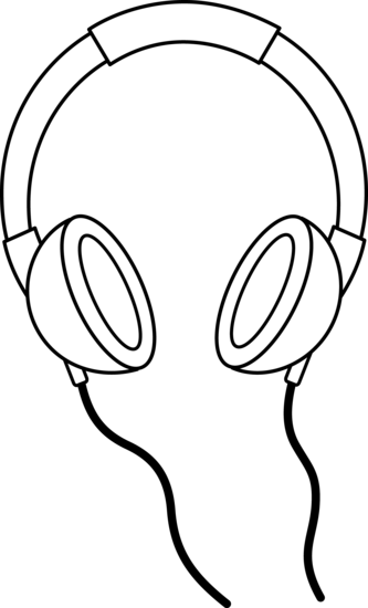 Headphone Clipart Black And White - Shooting Targets To Print (333x550)