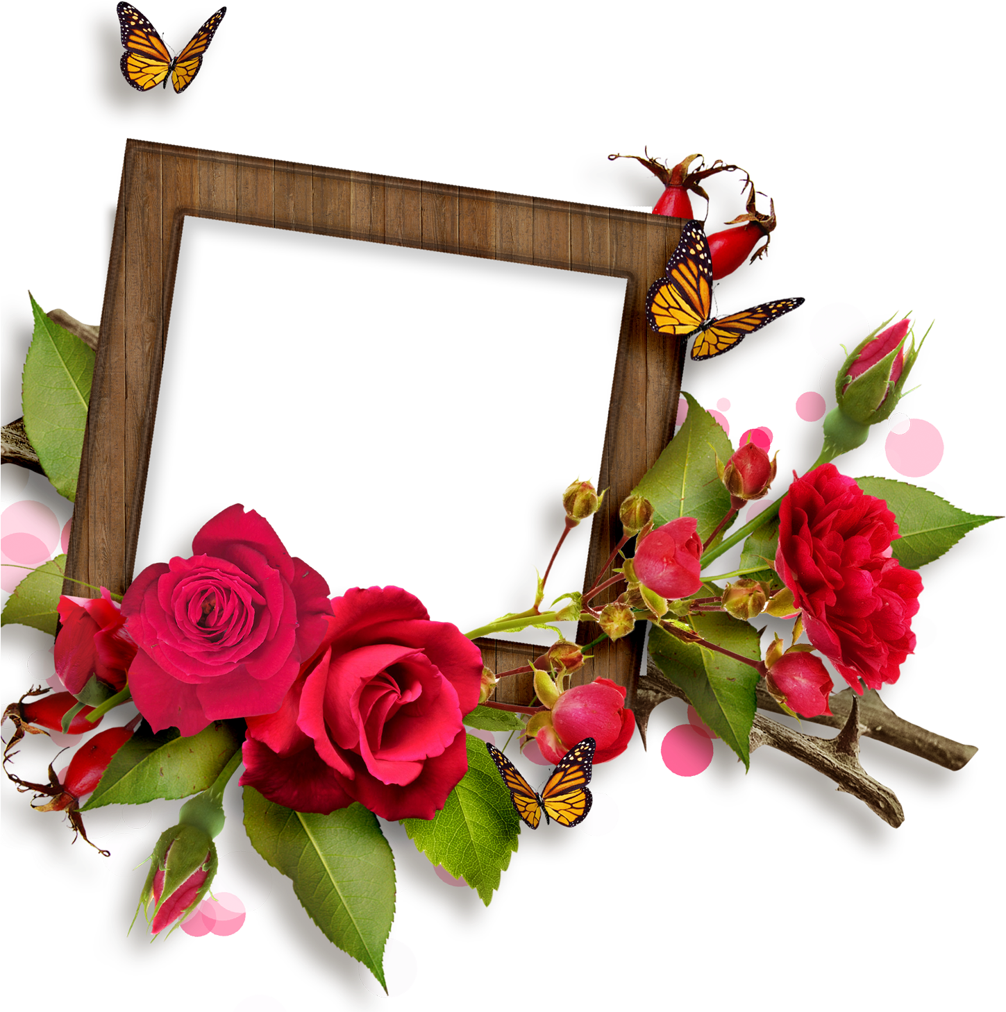 Red Frame With Red Rose - Рамки На 8марта Png (1467x1492)