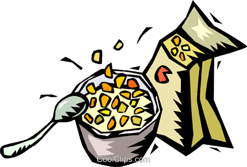 Bowl Of Cereal Royalty Free Vector Clip Art Illustration - Müsli Clipart (480x326)
