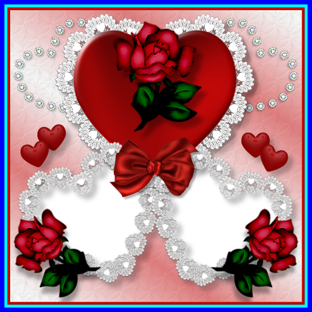 Stunning Transparent Double Love Hearts Photo Frame - Double Heart Photo Frame (1074x1074)