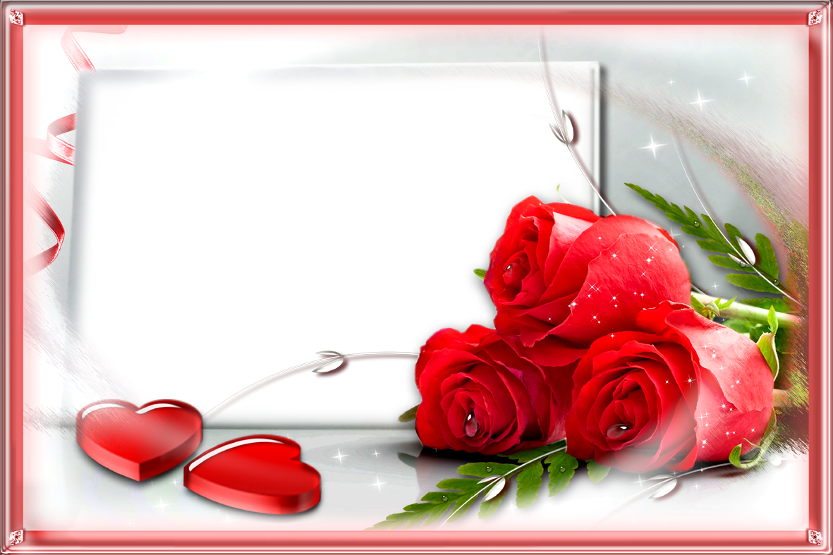 Love Frame With Red Png Rose - Love Photo Frames Png (1181x787)