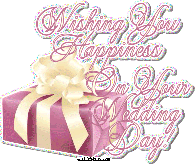 Wishing You Happiness On Your Wedding Day - Wedding Day Animated Gif (391x329)