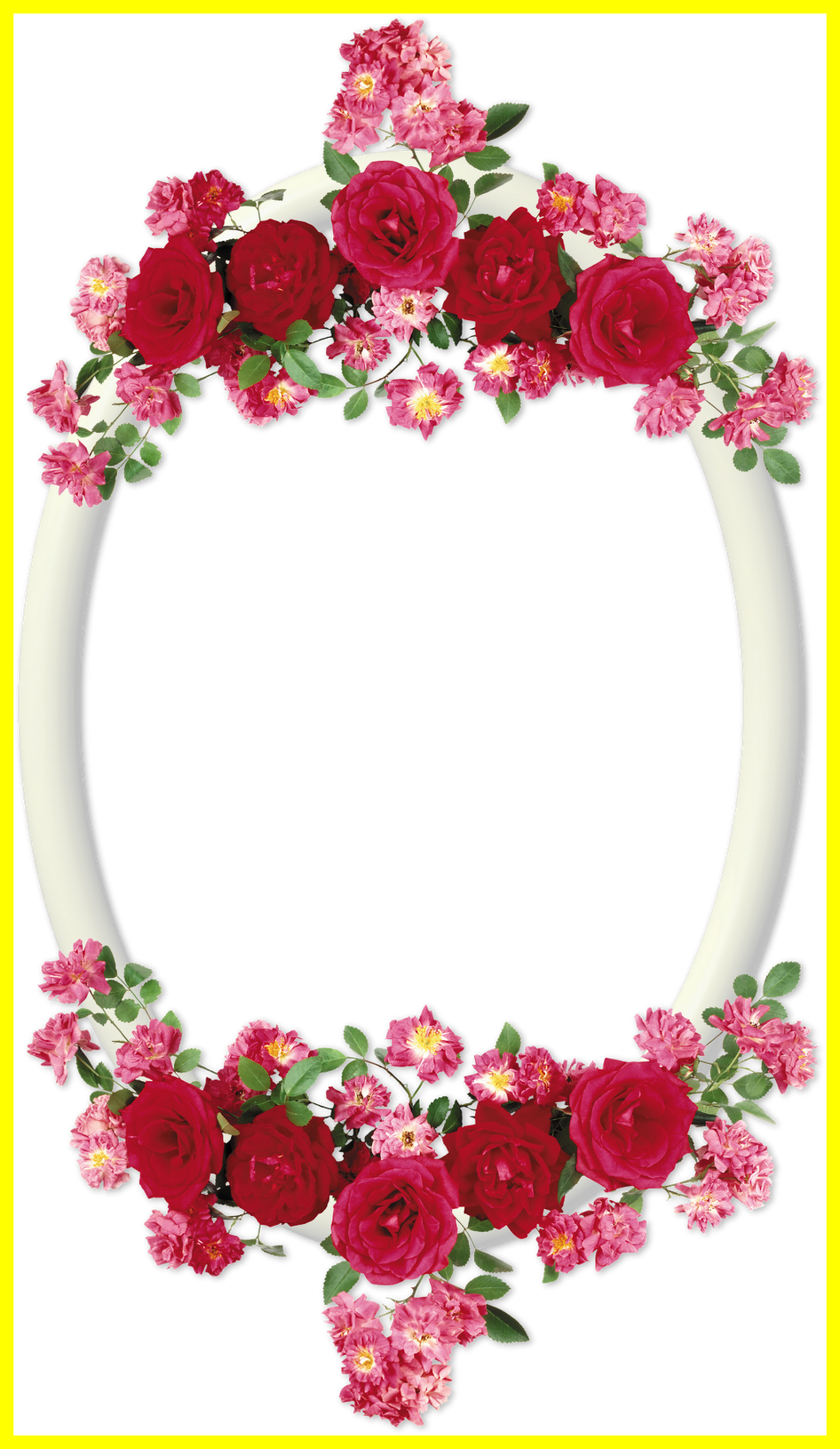 Inspiring Marcos Para Fotos Ovalados Con Flores Template - Marcos Para Fotos De Rosas Png (946x1630)