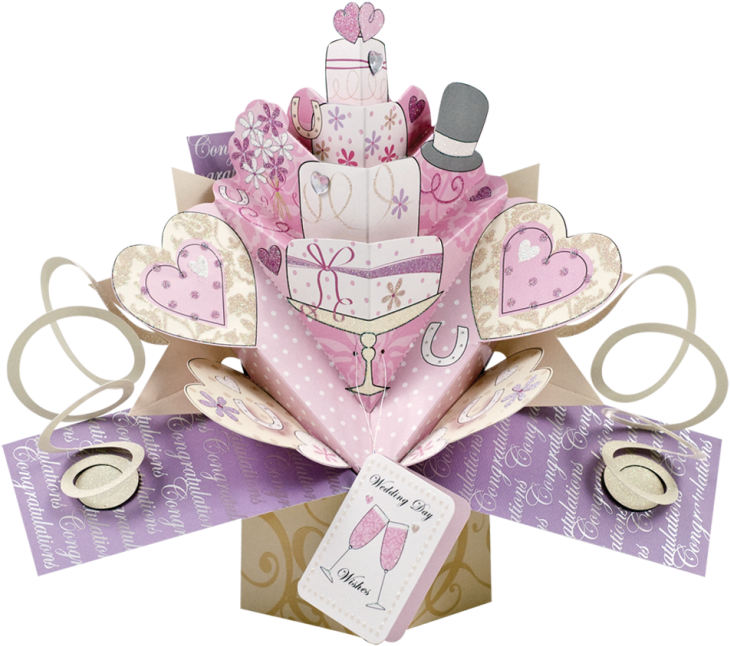 Wedding Day Pop-up Card - Wedding Cake Pop Up Card (767x1023)