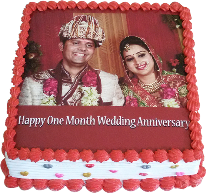 1st Marriage Anniversary Pineapple Photo Cake - Happy 1st Marriage Anniversary Cake (700x879)