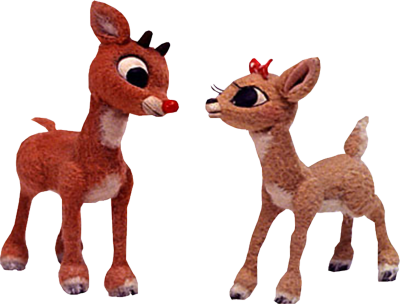 Rudolph & Clarice Psd - Rudolph The Red Nosed Reindeer Png (400x304)