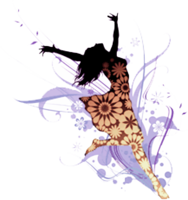 Psd Detail - Silhouette Of Praise Dancer (376x400)