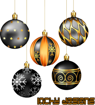 Psd Detail - Hanging Silver And Gold Christmas Balls (362x400)