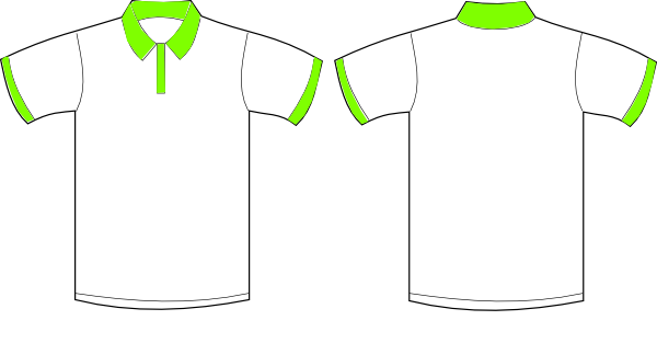 Polo Shirt Sleeves Clip Art At Clker Com Vector Clip - Polo T Shirt Front And Back Green (600x313)
