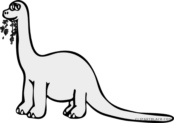 Cartoon Dinosaur Animal Free Black White Clipart Images - Brontosaurus Coloring Page (600x426)