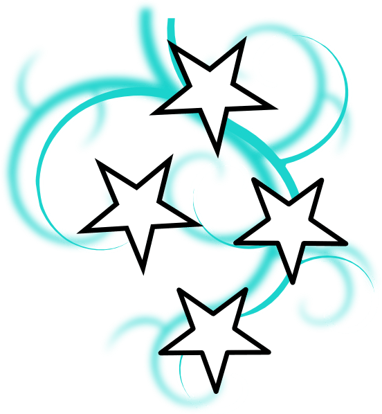 Teal And White Tattoo With Stars Clip Art At Clker - Teal Stars Clipart (552x598)