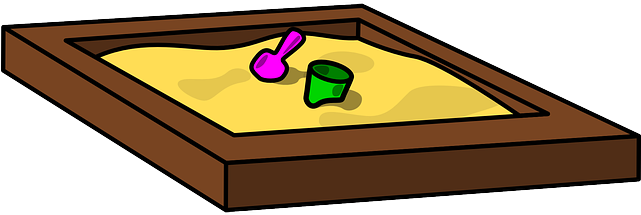 Box, Sand, Kids, Cartoon, Free, Play, Sandbox, Sandpit - Sandbox Clip Art (640x320)