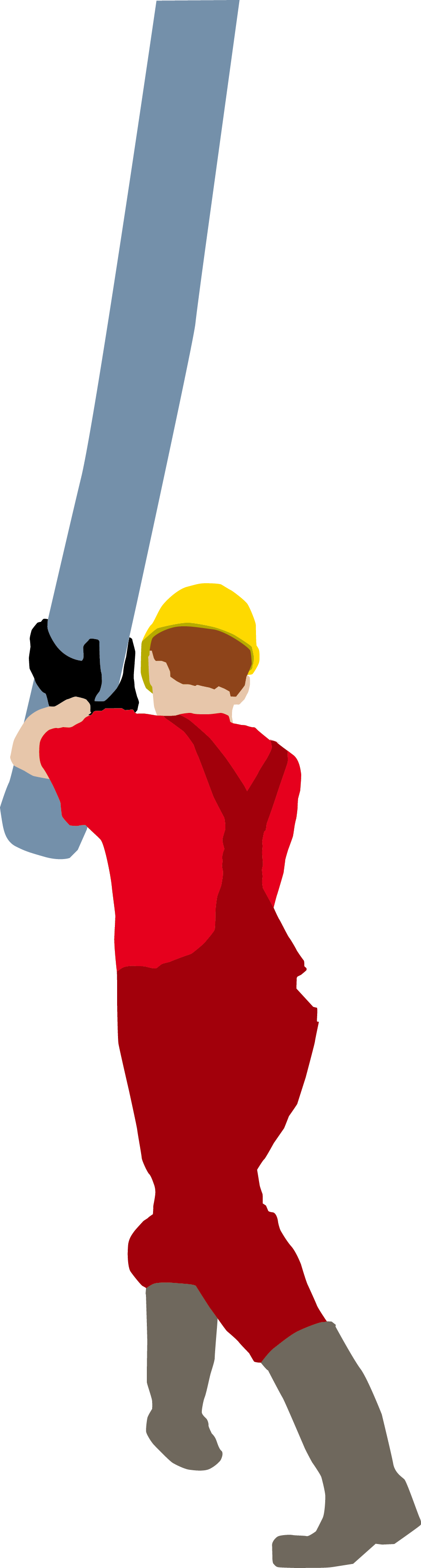 Laborer Clip Art - Construction Worker Silhouette (949x3530)