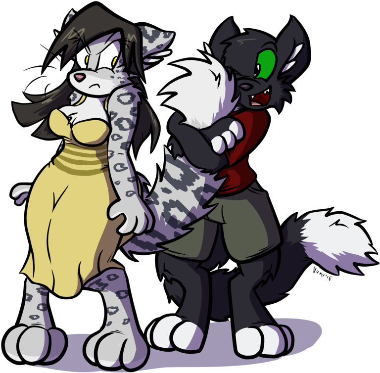 Tail Hug By Virmir - Cartoon (900x844)