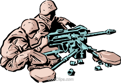 Soldiers With Machine Gum Royalty Free Vector Clip - Identity Theft (480x329)