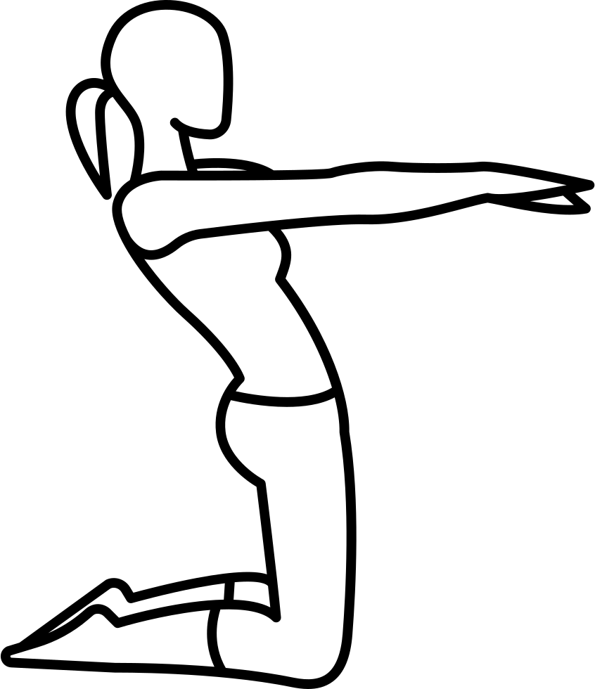 Woman On Her Knees Stretching Arms Comments - Yoga Sport (846x980)
