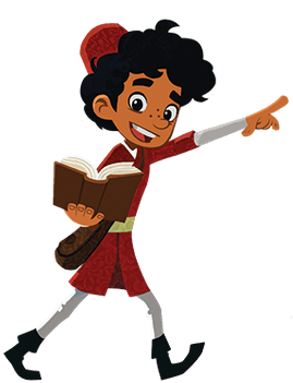 Marco Polo Holding A Book Cartoon - Marco Polo Cartoon Png (400x400)
