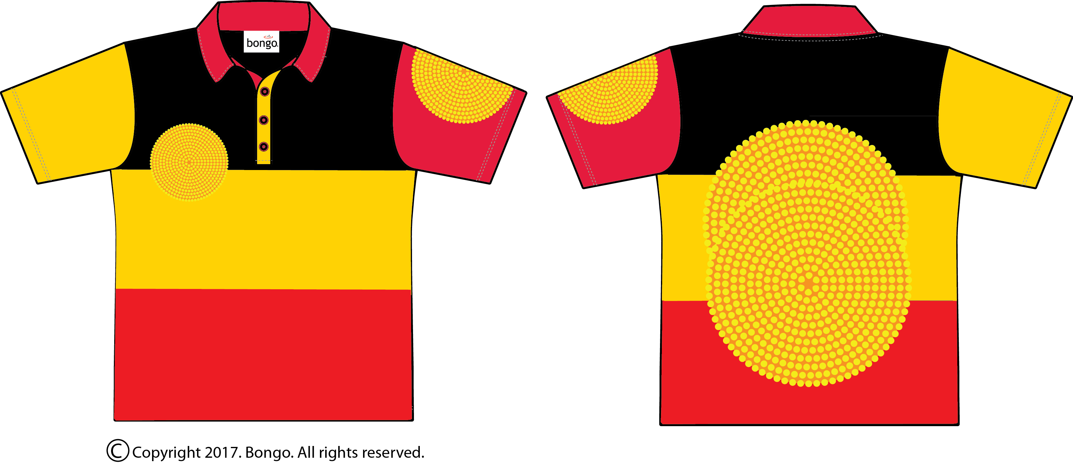 Indigenous Stripe Dot Polo Shirt - Illustration (3458x1495)