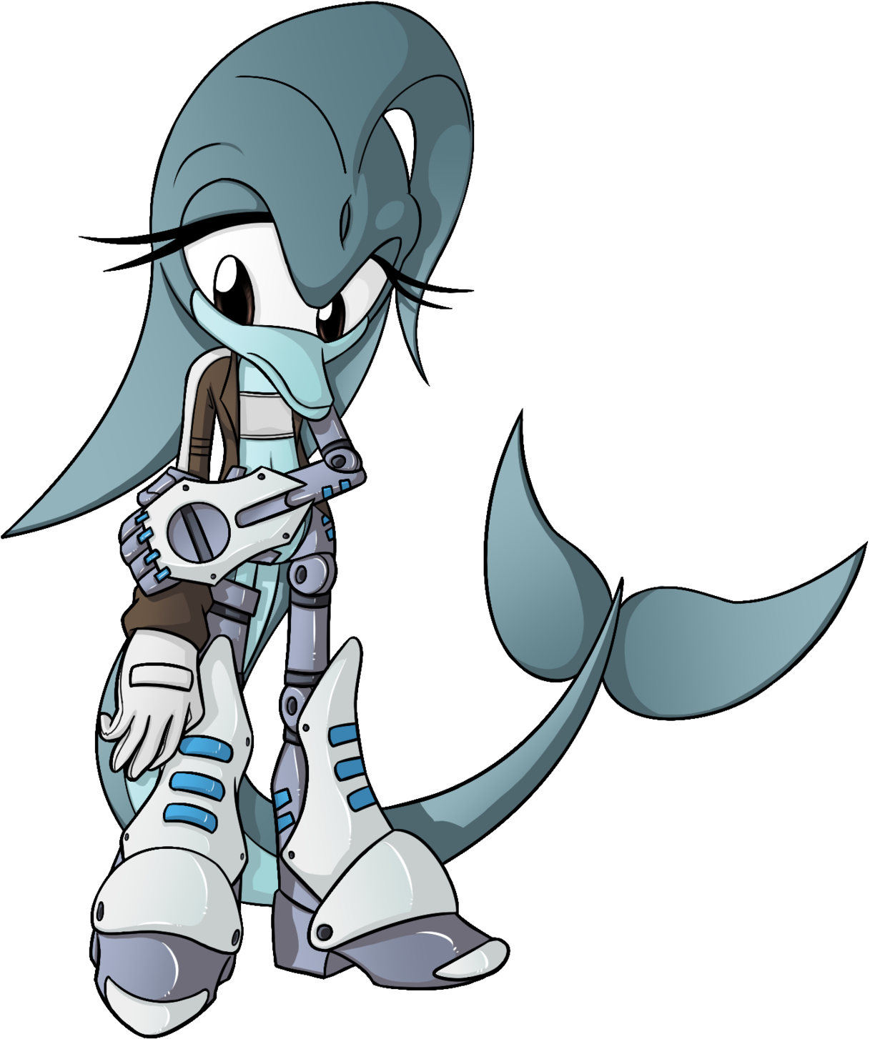 Dolphin Cyborg Fc By Vosmy Dolphin Cyborg Fc By Vosmy - Sonic Characters Dolphins (1280x1532)
