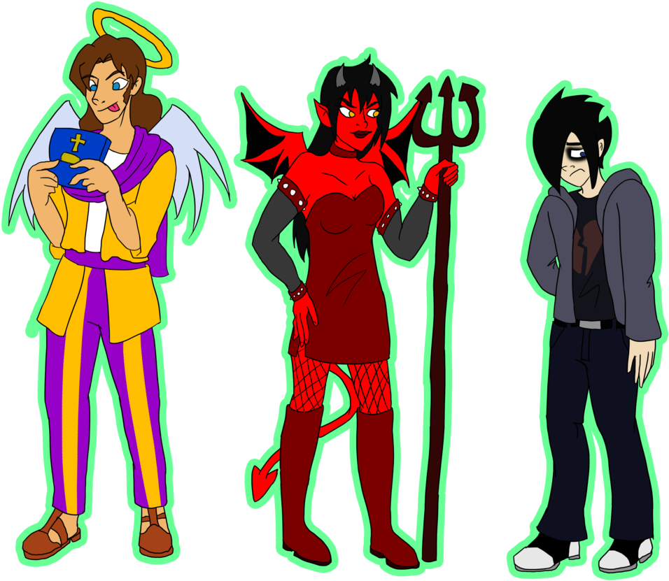 Satan And The Emo By Jopale-opal - Cartoon (1024x911)