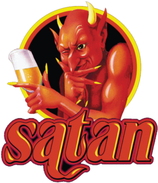 Browerij De Block Is Famous For Their Satan Range Of - Satan Drinking Beer (1000x385)