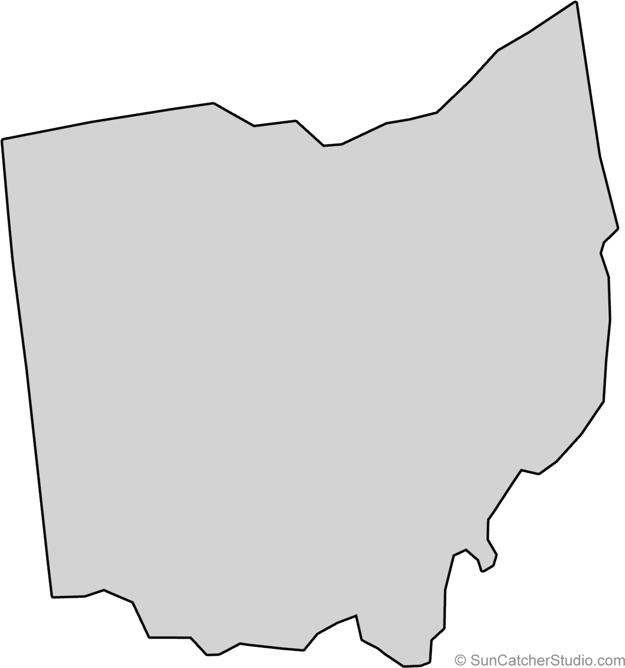 Ohio State Quilt Scroll Saw Pattern Outline Clip Art - Ohio (1364x1364)