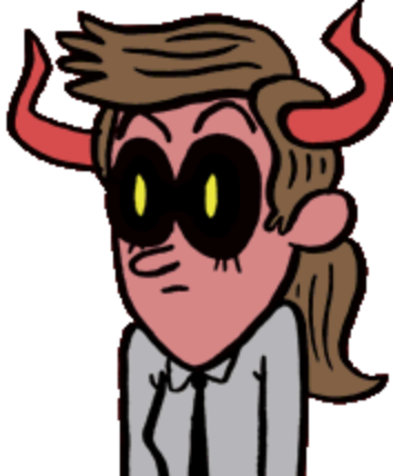 Satan Is The Current Owner Of Hell, Although She Used - Cartoon (354x428)