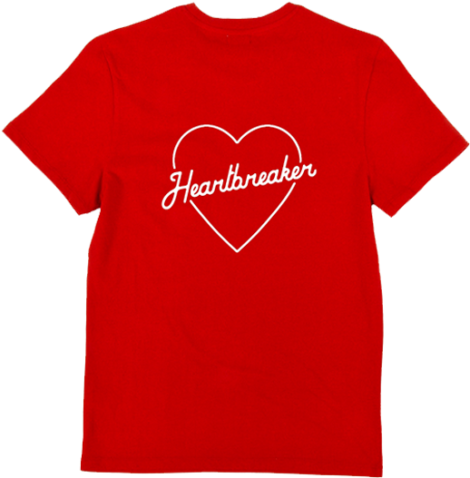 Heartbreaker T-shirt, Red - T-shirt (603x557)