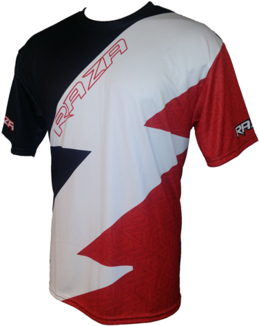 Bolt Black Red Tech Shirt - Black (383x480)