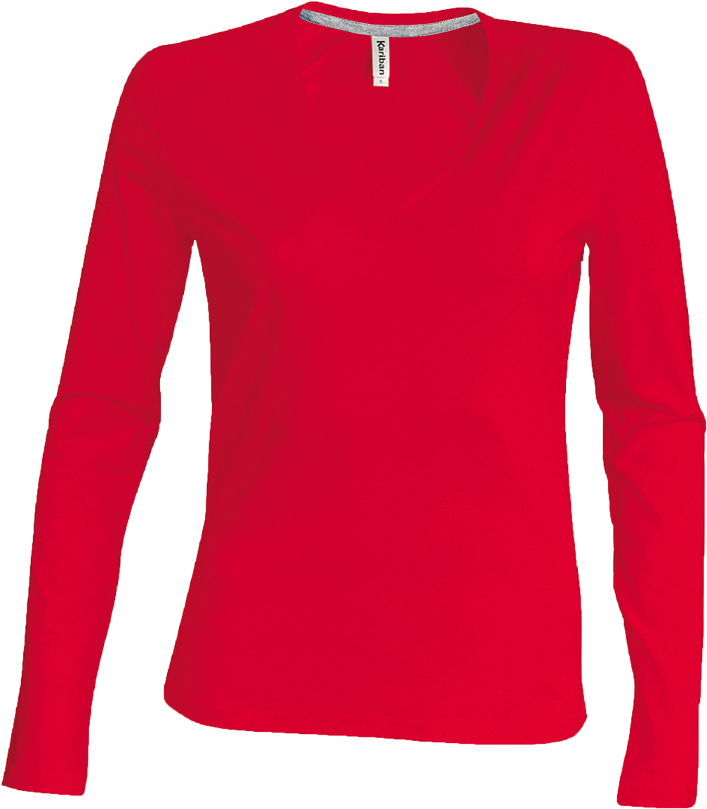 Kariban Ladies V Neck Long Sleeve T Shirt - Sleeve (1200x1201)