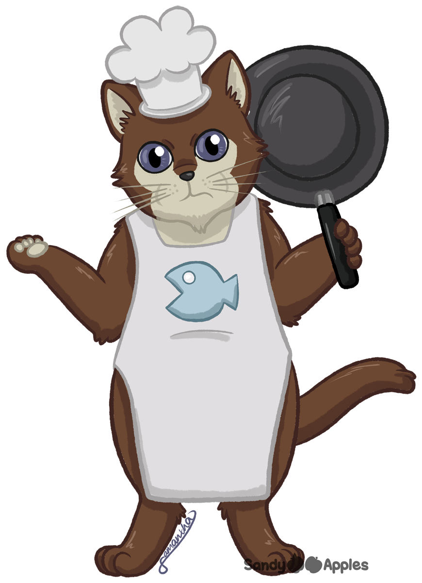 Cat Rodent Cartoon T-shirt - Chef Cat T Shirt (900x1273)