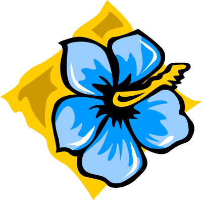 Blue Hibiscus Clipart - Yellow And Blue Hibiscus Clipart (400x395)