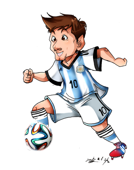 Lionel Messi Clipart Transparent - Messi Cartoon Transparent (462x585)