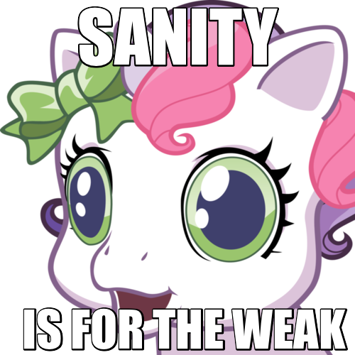 Is For-the Weak Sweetie Belle Cheerilee Pony Pink Text - Horror The Horror Mlp (500x500)