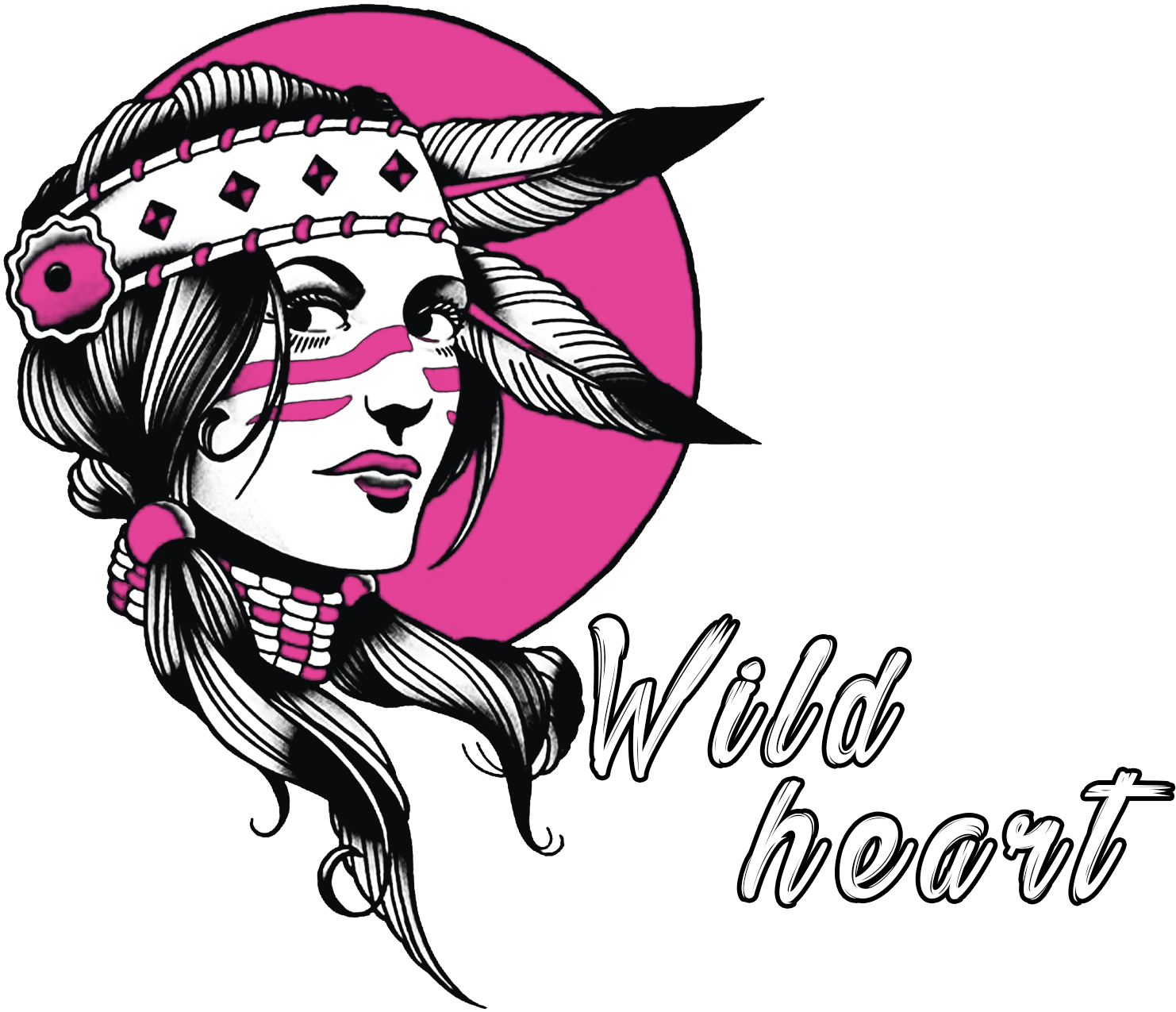 Logo Design By Goldshmit Design For The Wild Heart - Native American Woman Drawing (1500x1500)