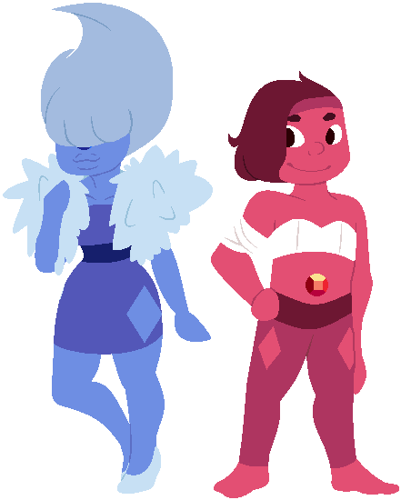 Steven Universe Ocs Sapphire - Steven Universe Sapphire And Ruby (449x558)
