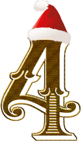 B *✿* Numero Dorado Con Gorrito De Papa Noel - Carmine (400x500)