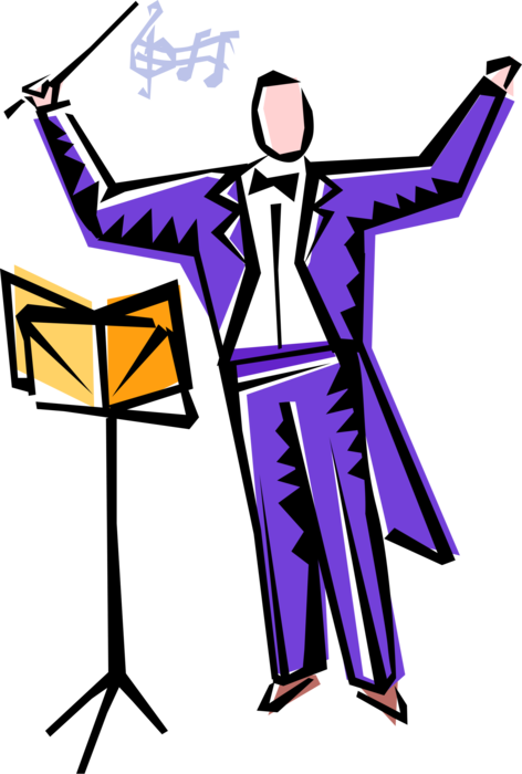 Vector Illustration Of Orchestra Conductor Maestro - Vector Illustration Of Orchestra Conductor Maestro (472x700)