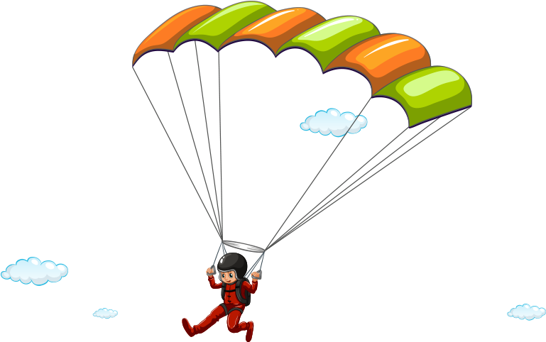 Cartoon Parachute Illustration - Parachuting (800x800)