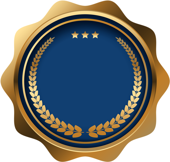 Seal Badge Blue Png Clip Art Image - Clip Art (600x575)