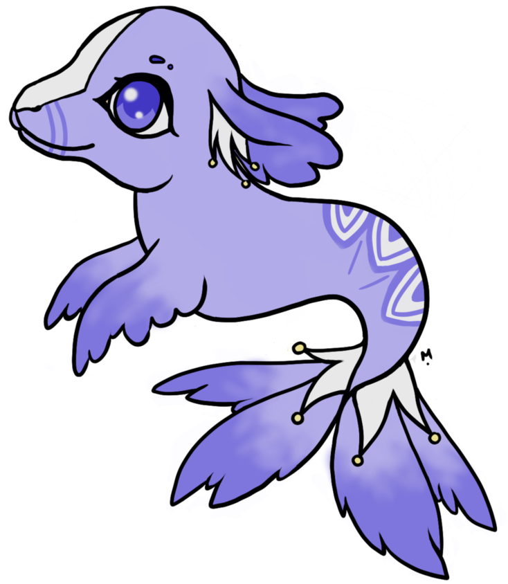 Lilac Jester Seal Adopt [open] By Oceanswimmer101 - Cartoon (875x913)