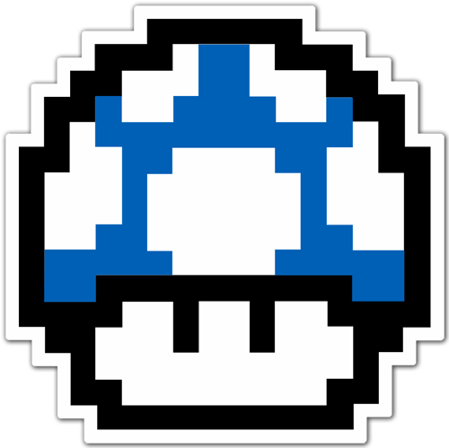 Car & Motorbike Stickers - 8 Bit Mario Mushroom (500x499)