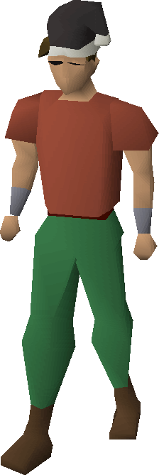 A Player Wearing A Black Santa Hat - Runescape Blue Party Hat (224x669)