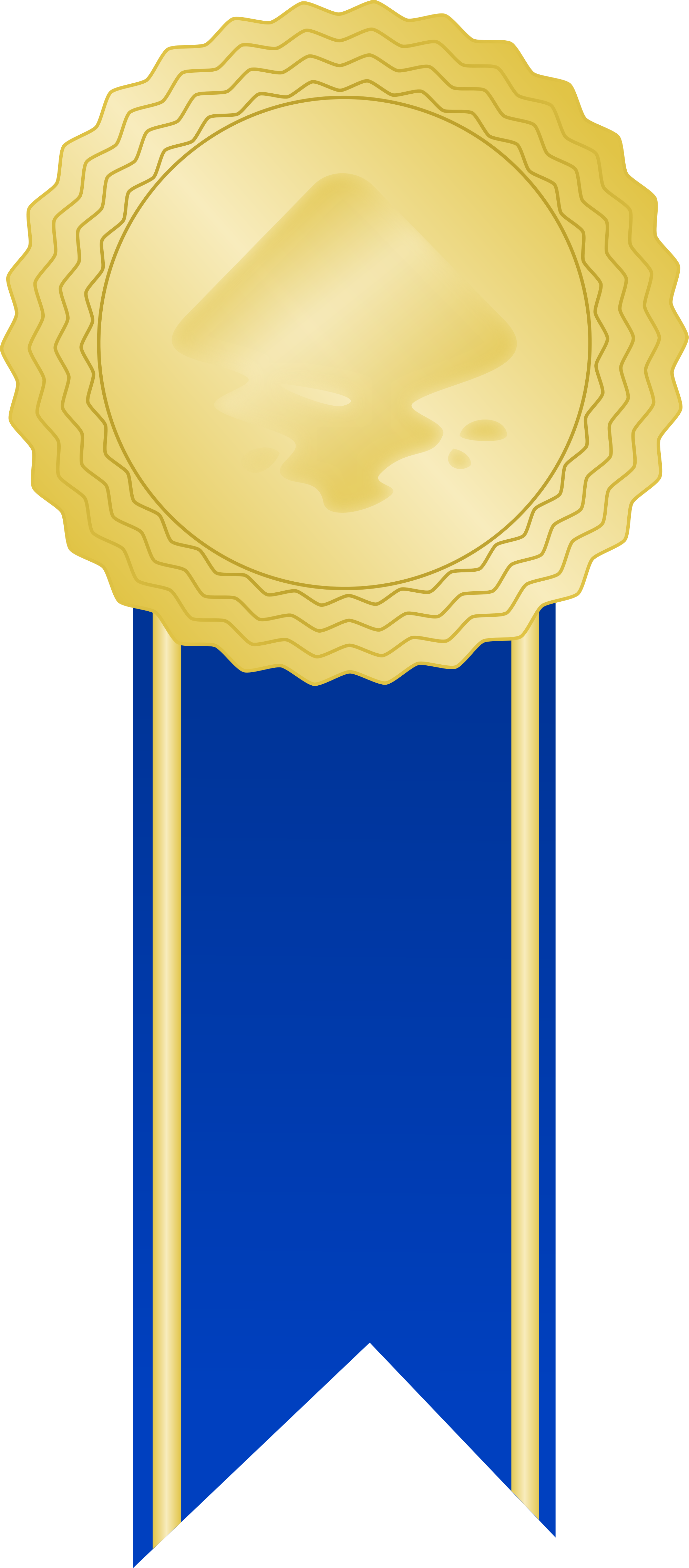 Open - Blue Award Ribbon Png (2000x4553)