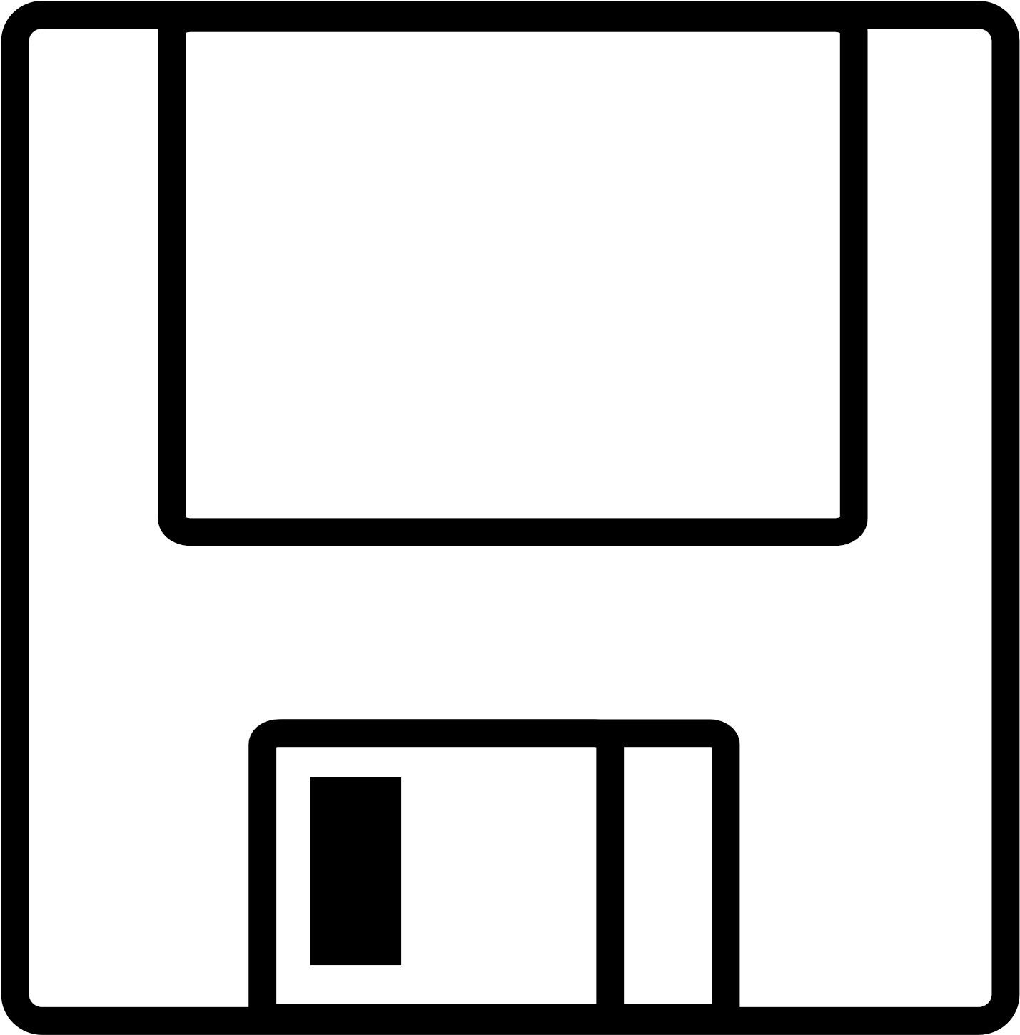 Floppy Disk Icon - Disquete Dibujo Para Colorear (2400x2400)